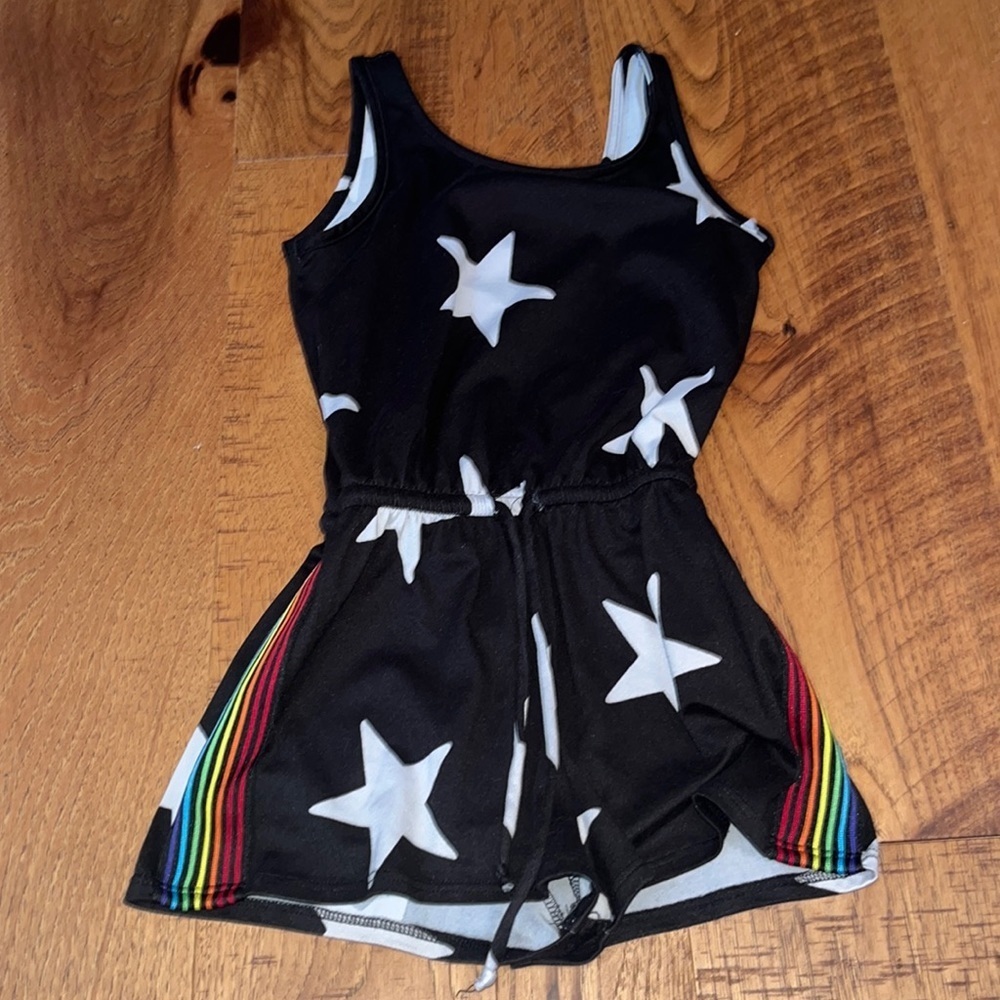 Girl’s Black Star Romper